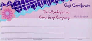 Tres Monkeys Inc Gift Certificate